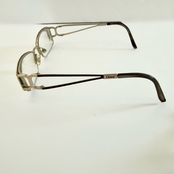 Chloe CL1209 Eyeglasses Frame Half Rimless 51-18  Brown/Gold LV44 - Picture 3 of 8